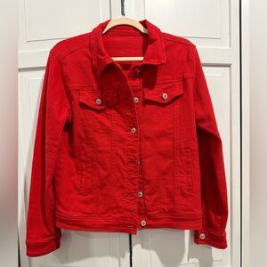 Women's Red Denim Jacket